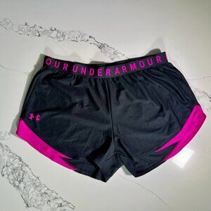 NWOT - Under Armour - Play Up Shorts - Black / Hot Pink - Size XL